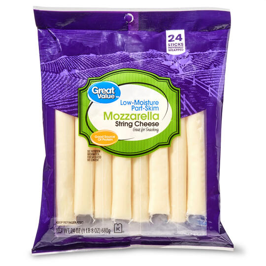low moisture part skim mozzarella string cheese